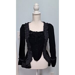 Small Victorian Choice Black Gothic Steampunk Corset Style Top Riding Jacket